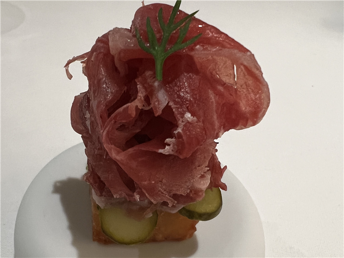 ham and potato canape